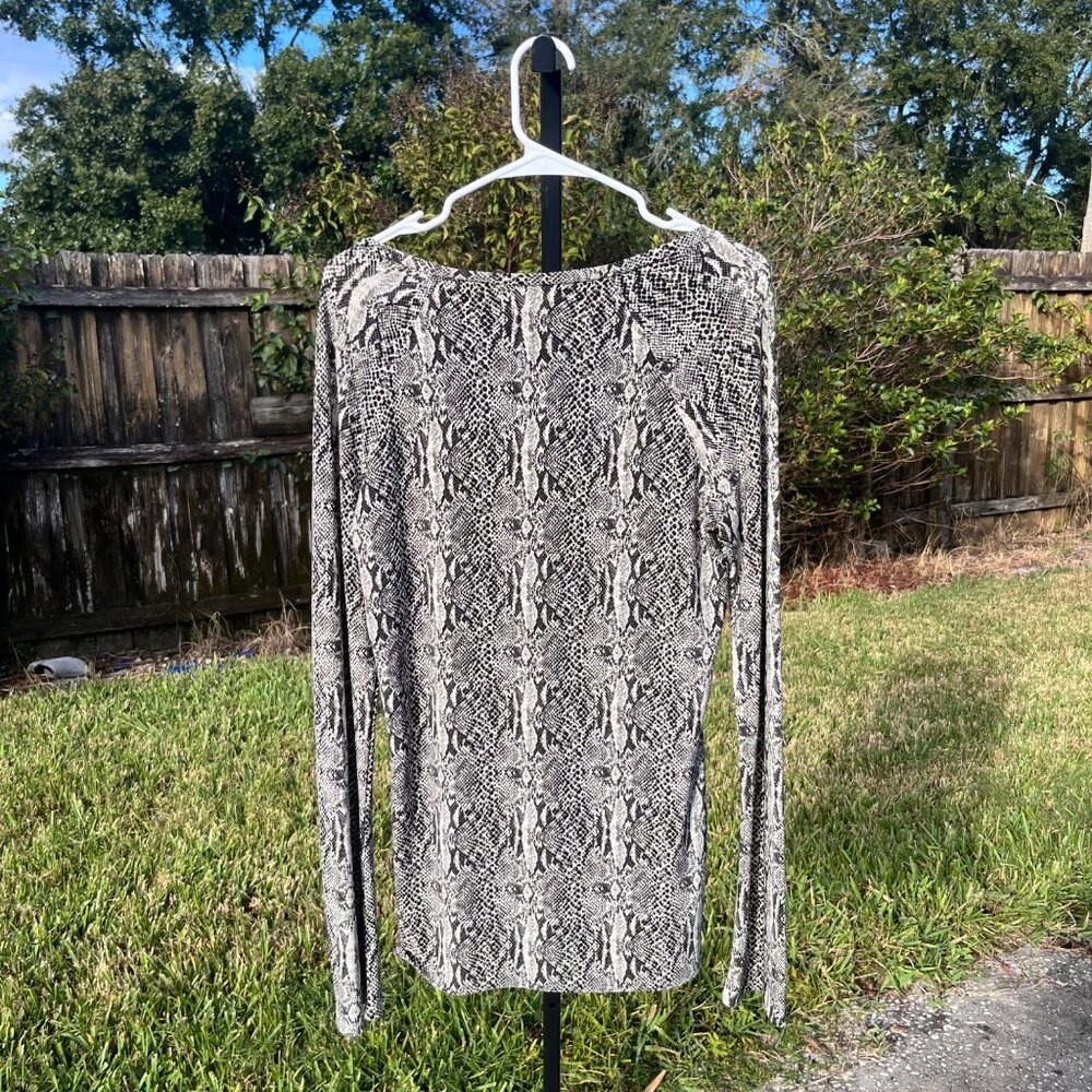 Norma Kamali Grey Python Snake Scale Print Long S… - image 2